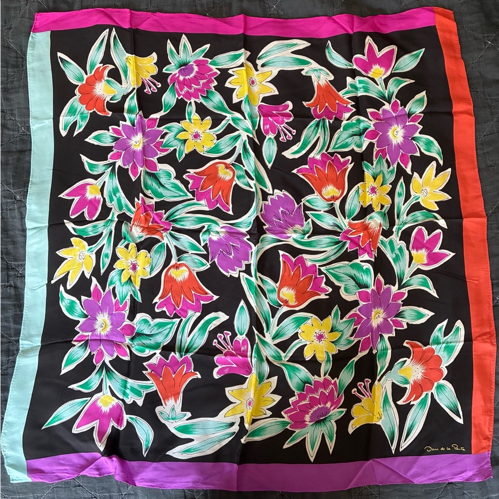 Vintage Oscar de la Renta Silk Scarf